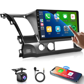 Podofo Honda Civic head unit with wireless CarPlay and Android Auto for safer navigation.