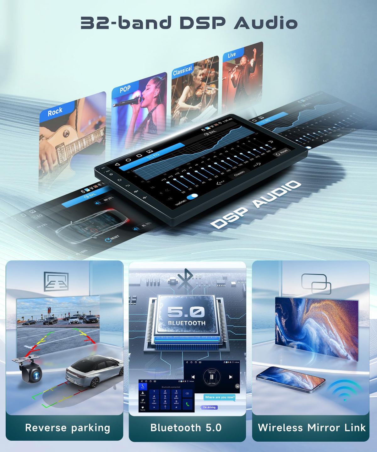 Podofo Honda Civic dual USB ports for charging and media playback.