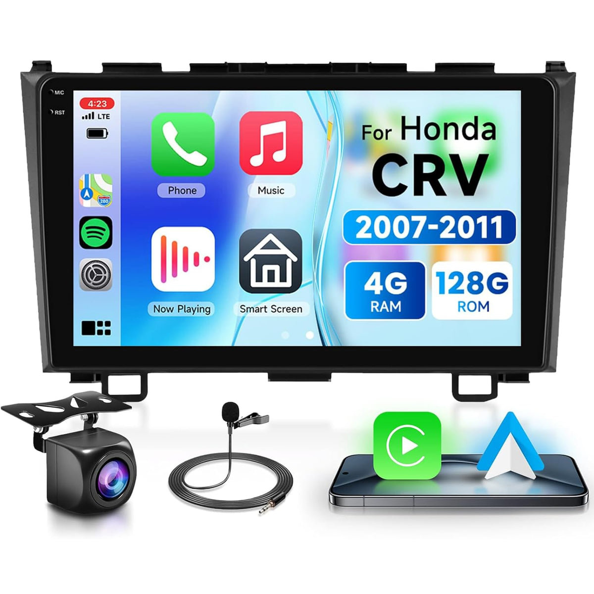 Podofo Honda CR-V Android 15 stereo with 9-inch touchscreen for clarity and control