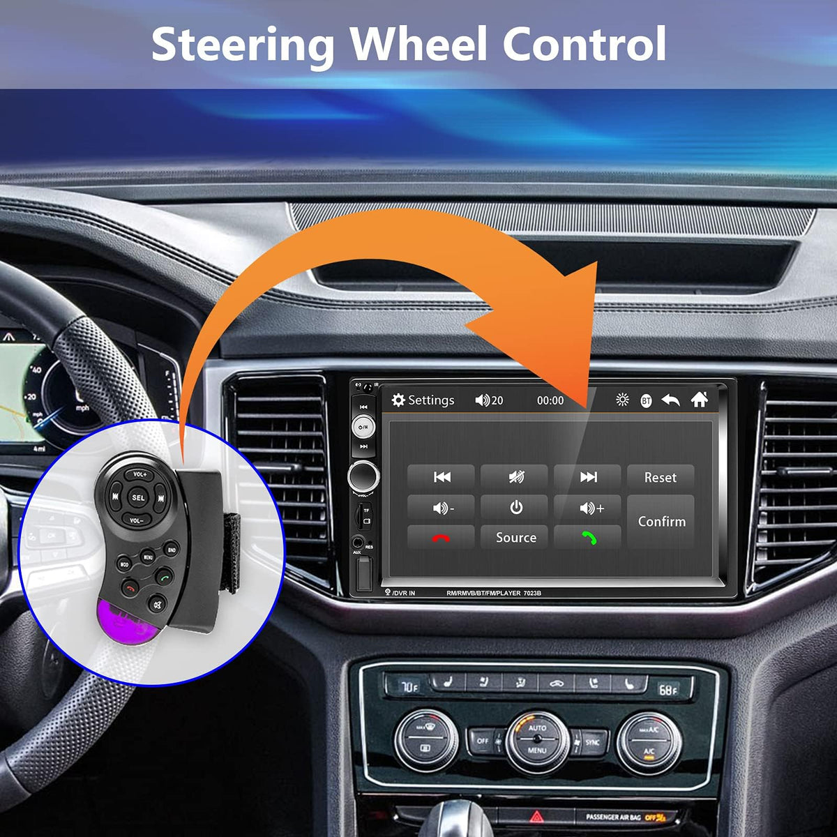 podofo installed in dashboard lifestyle shot demonstrating upgraded cabin modern look