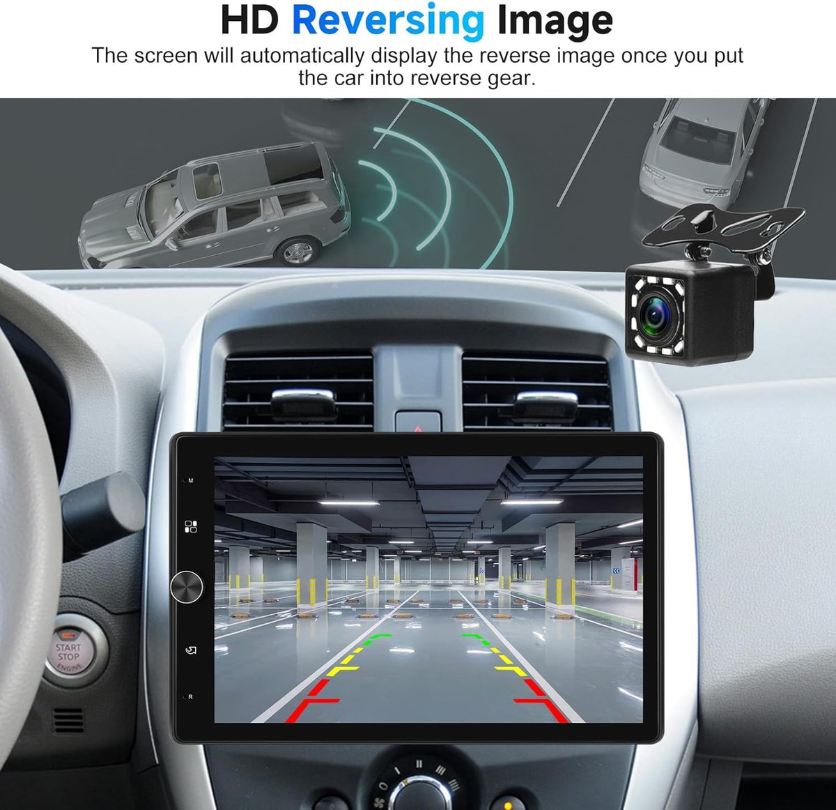 podofo installed dashboard scale showing single DIN fit for easy size verification