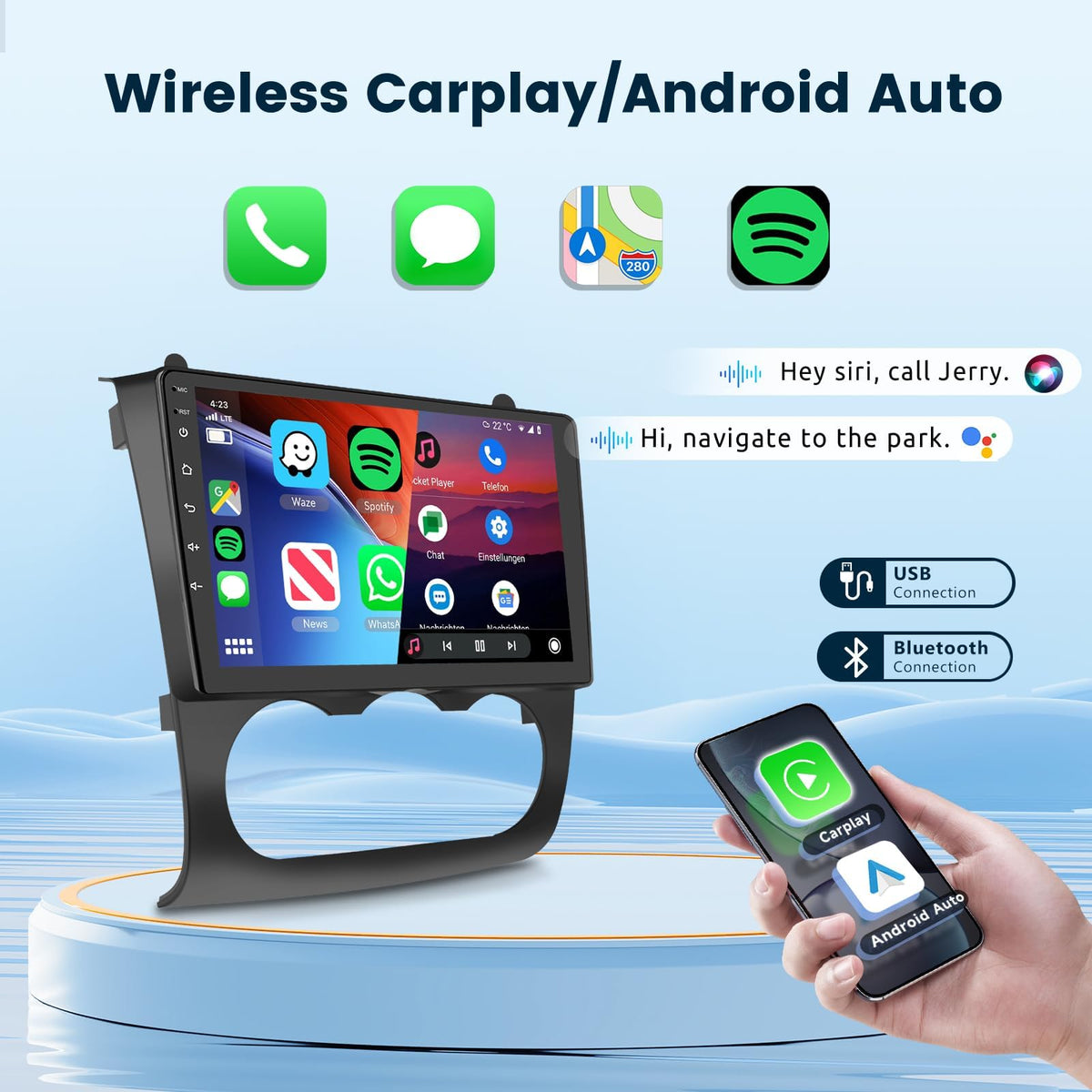 Podofo Nissan Altima GPS navigation with offline maps for reliable routing.