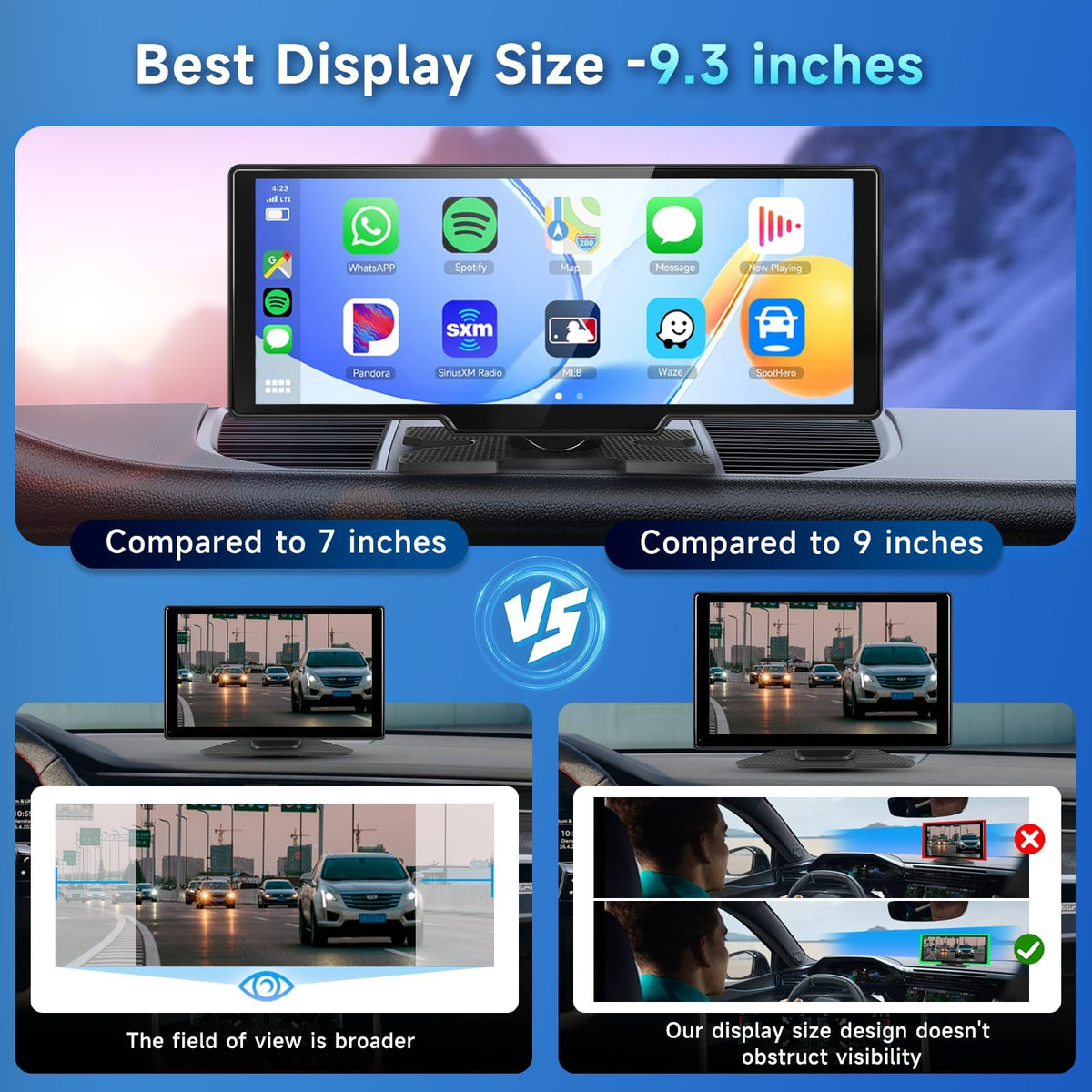 Podofo rear camera 1080p provides steady backup footage for safer parking.