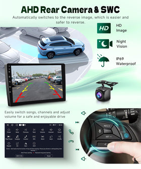 Podofo rear view camera delivers full HD clarity for parking and reversing.