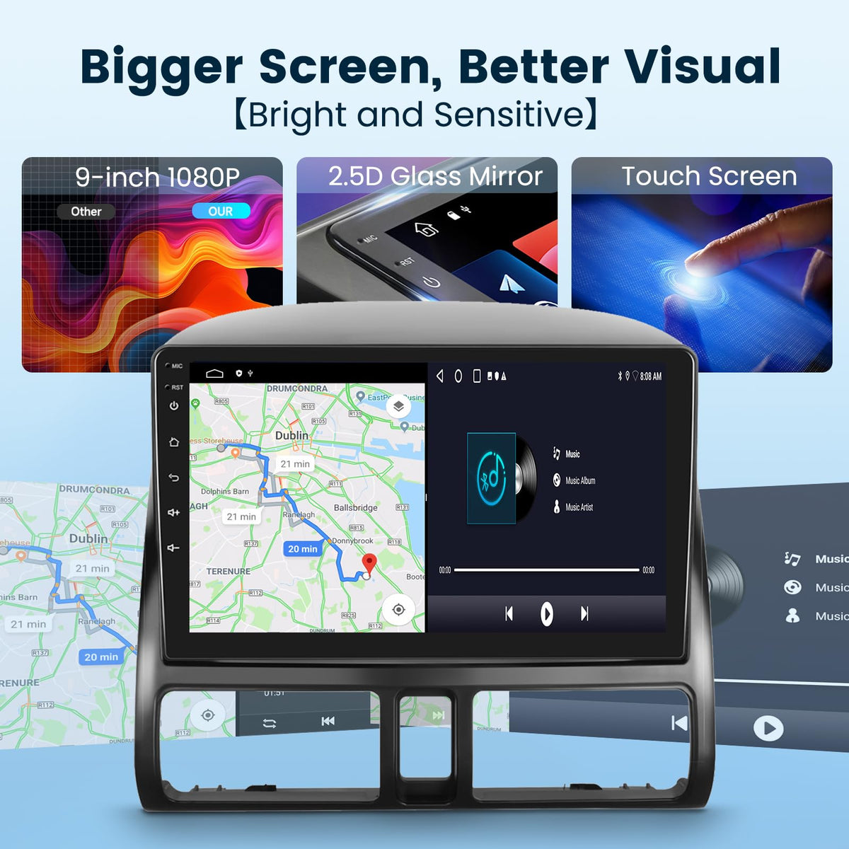 Podofo steering-wheel control compatibility for easy audio adjustments