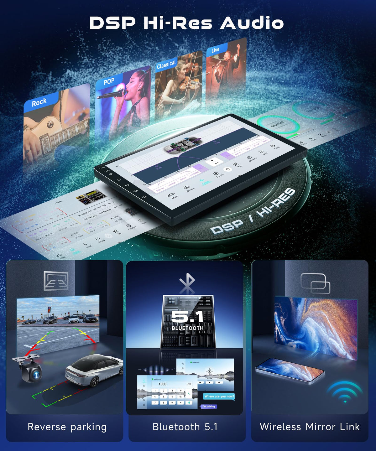 Podofo ui customization image: split-screen and themes for personalized driving UX.