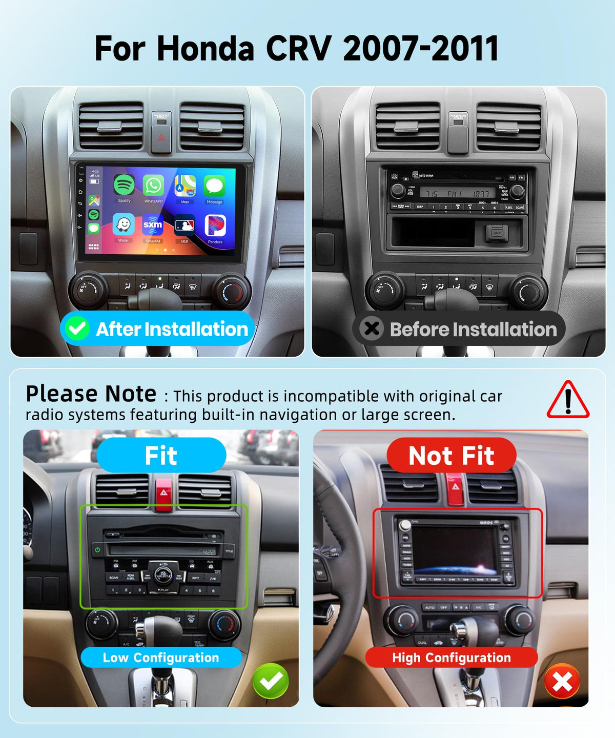 Podofo wireless CarPlay/Android Auto setup for Honda CRV enables seamless smartphone use.