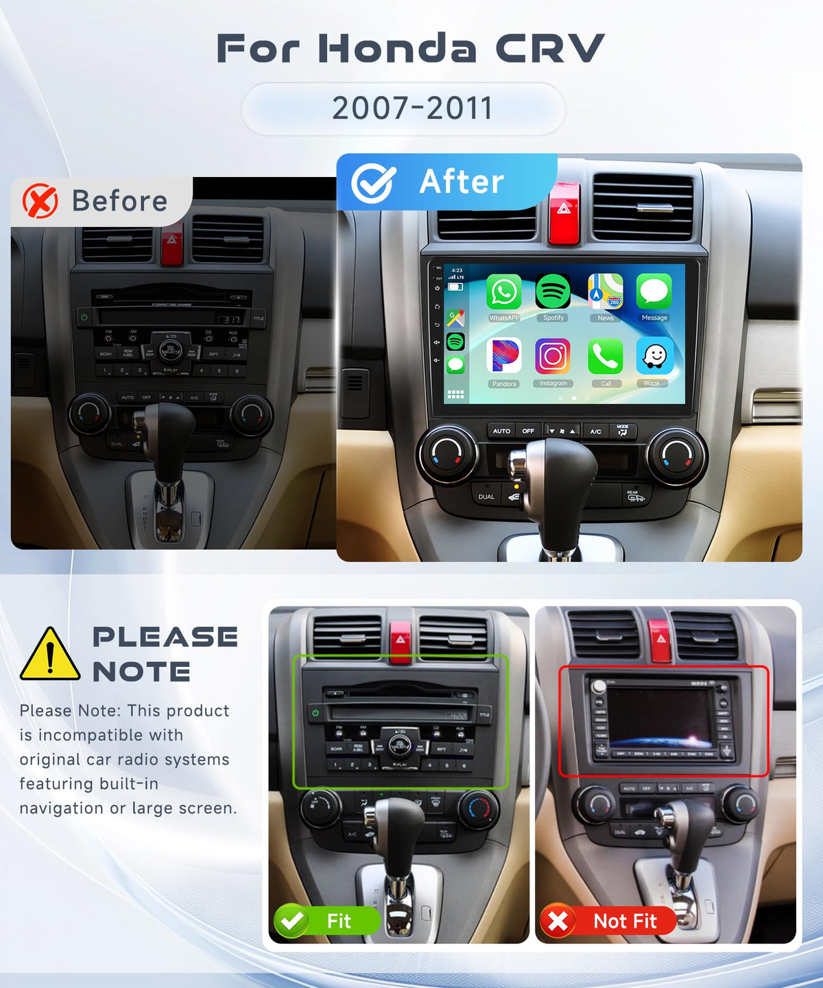Podofo wireless CarPlay and Android Auto for hands-free connectivity