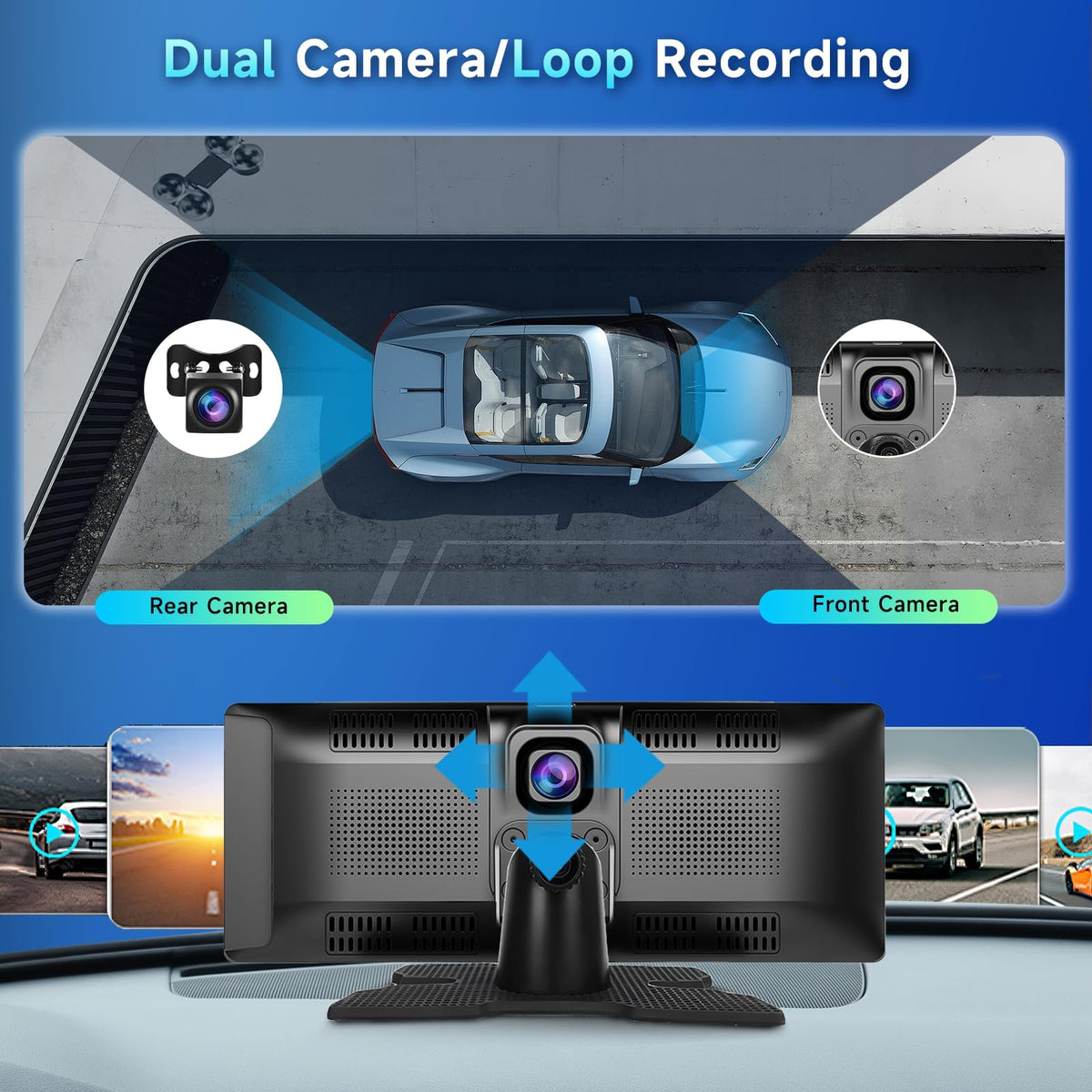 Podofo wireless CarPlay Android Auto allows hands-free navigation and media.