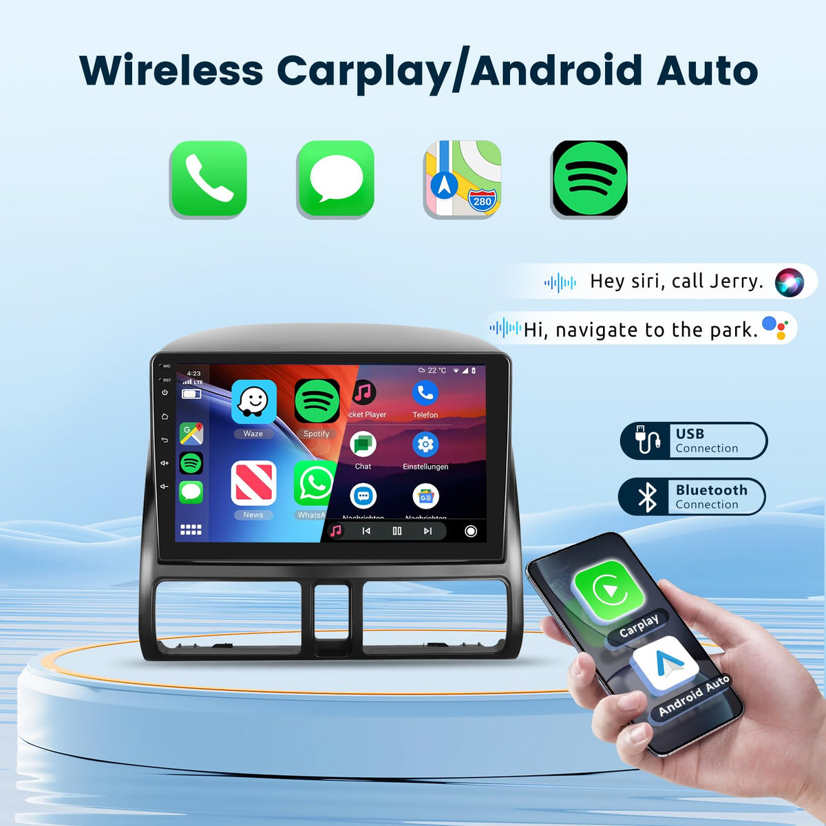 Podofo wireless CarPlay and Android Auto enable seamless smartphone integration