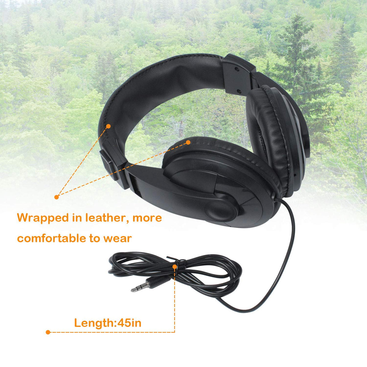 Podoy in outdoor birdwatching scene illustrating up to 300ft listening range