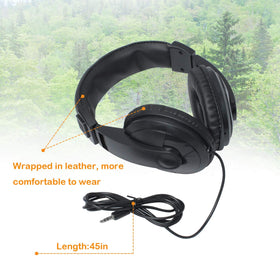 Podoy in outdoor birdwatching scene illustrating up to 300ft listening range