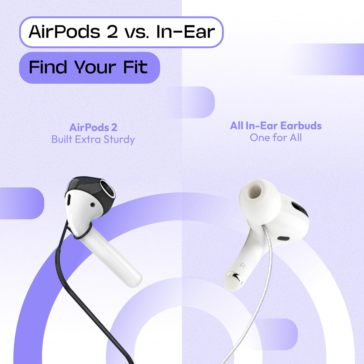 Podstring white elastic cord design blends with accessories and prevents drops.