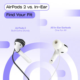 Podstring white elastic cord design blends with accessories and prevents drops.