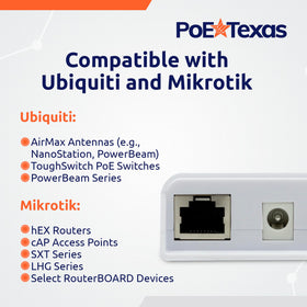PoE Texas Mode-A/B compatibility for flexible power and data output.