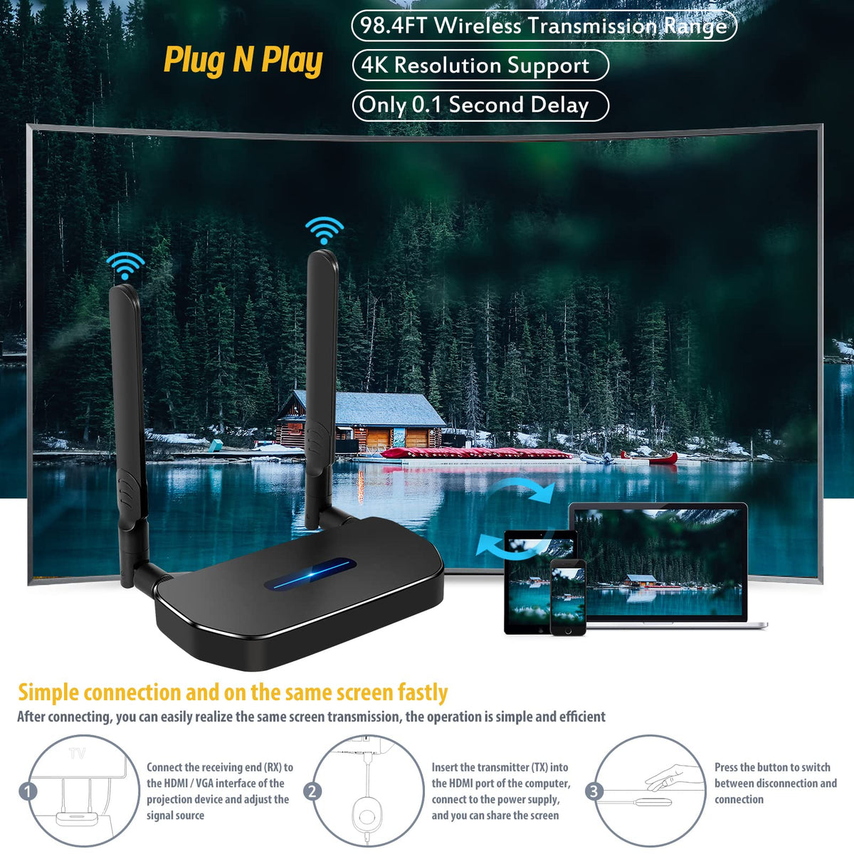 POFAN dual-band Wi-Fi provides stable connectivity for HD video.