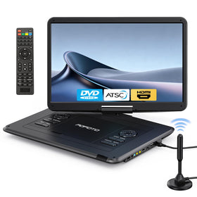 POFOTO 17.5-inch portable TV/DVD screen in use for family road trips.