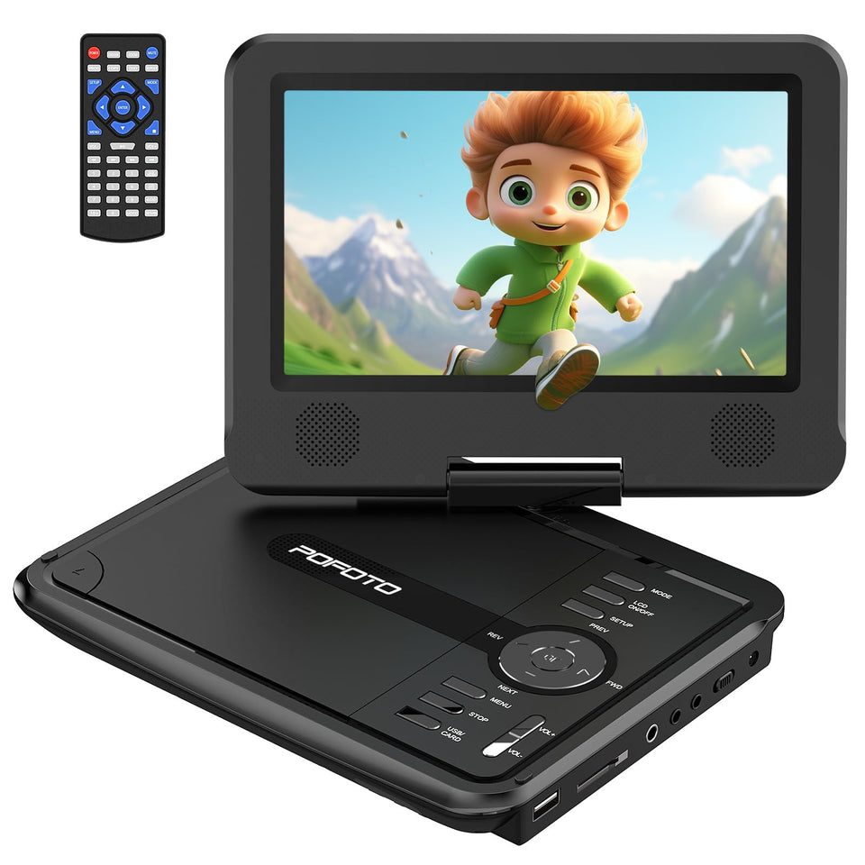 POFOTO 9.5-inch car DVD screen with clear viewing for long trips