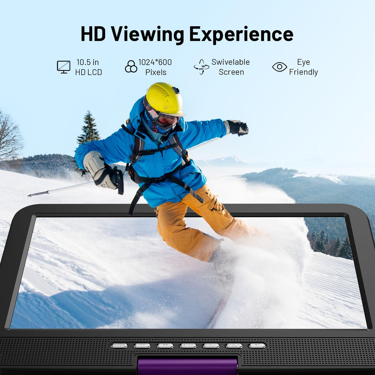 POFOTO 10.5-inch HD swivel screen offers flexible viewing angles
