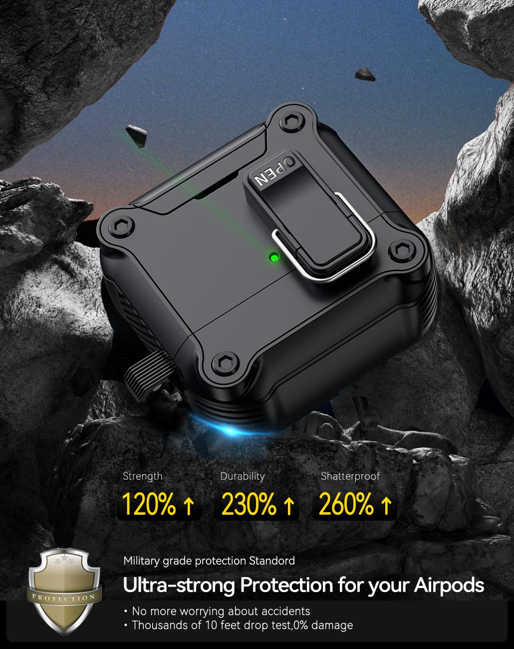 Pohgelan AirPods 4 case compatible with MagSafe for easy charging.