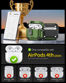 Pohgelan AirPods 4 case features a built-in phone stand for hands-free viewing.