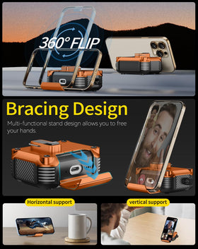 Pohgelan AirPods Pro 3 case orange, automatic lock feature for safer carry