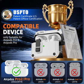 Pohgelan AirPods Pro case magnetic lock closeup for secure access.