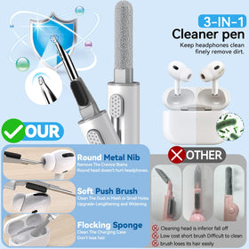 Cleaning kit with ear tips and pen for convenient maintenance