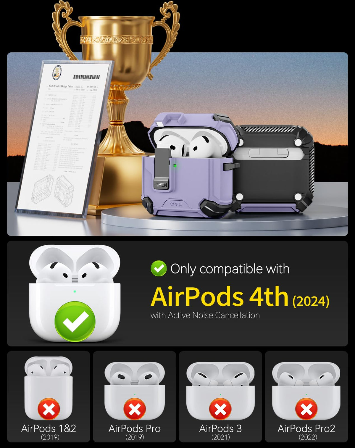 Pohgelan AirPods 4 case with phone stand enables hands free viewing.