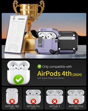 Pohgelan AirPods 4 case with phone stand enables hands free viewing.