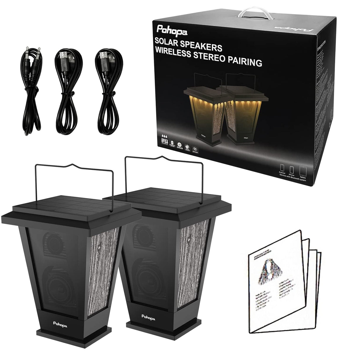 Pohopa dual-pack includes cables and manual for easy setup.