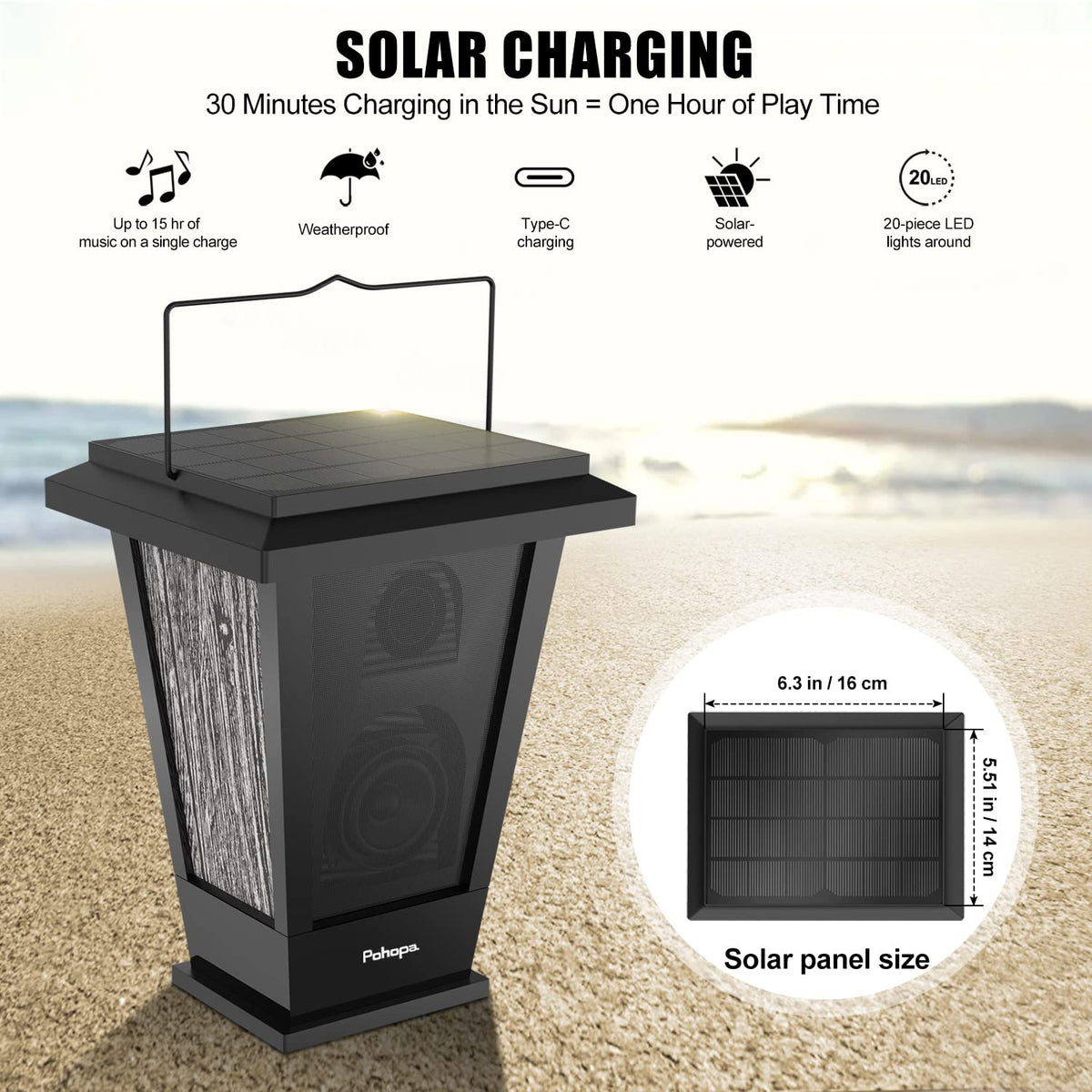 Pohopa speakers with LED lights creating a vibrant outdoor ambiance.