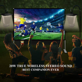 Pohopa LED lights surround the speaker for vibrant outdoor ambience.