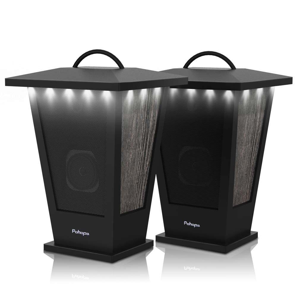 Pohopa outdoor Bluetooth speaker two-pack delivers immersive true stereo sound.