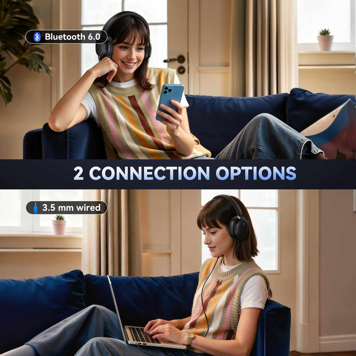 Pointcinco wired aux connection showing 3.5mm compatibility for inflight and legacy devices