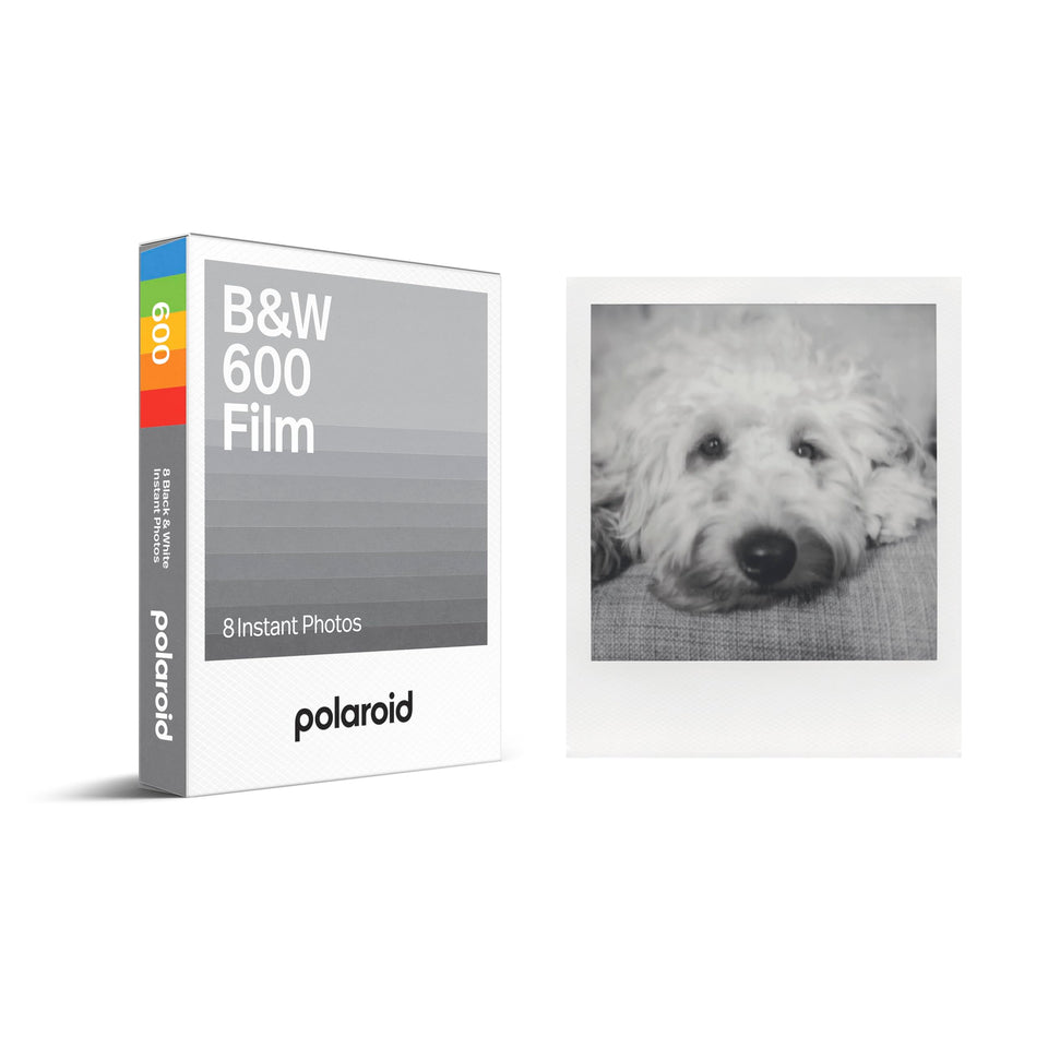 Polaroid 600 film pack open, eight instant frames ready.