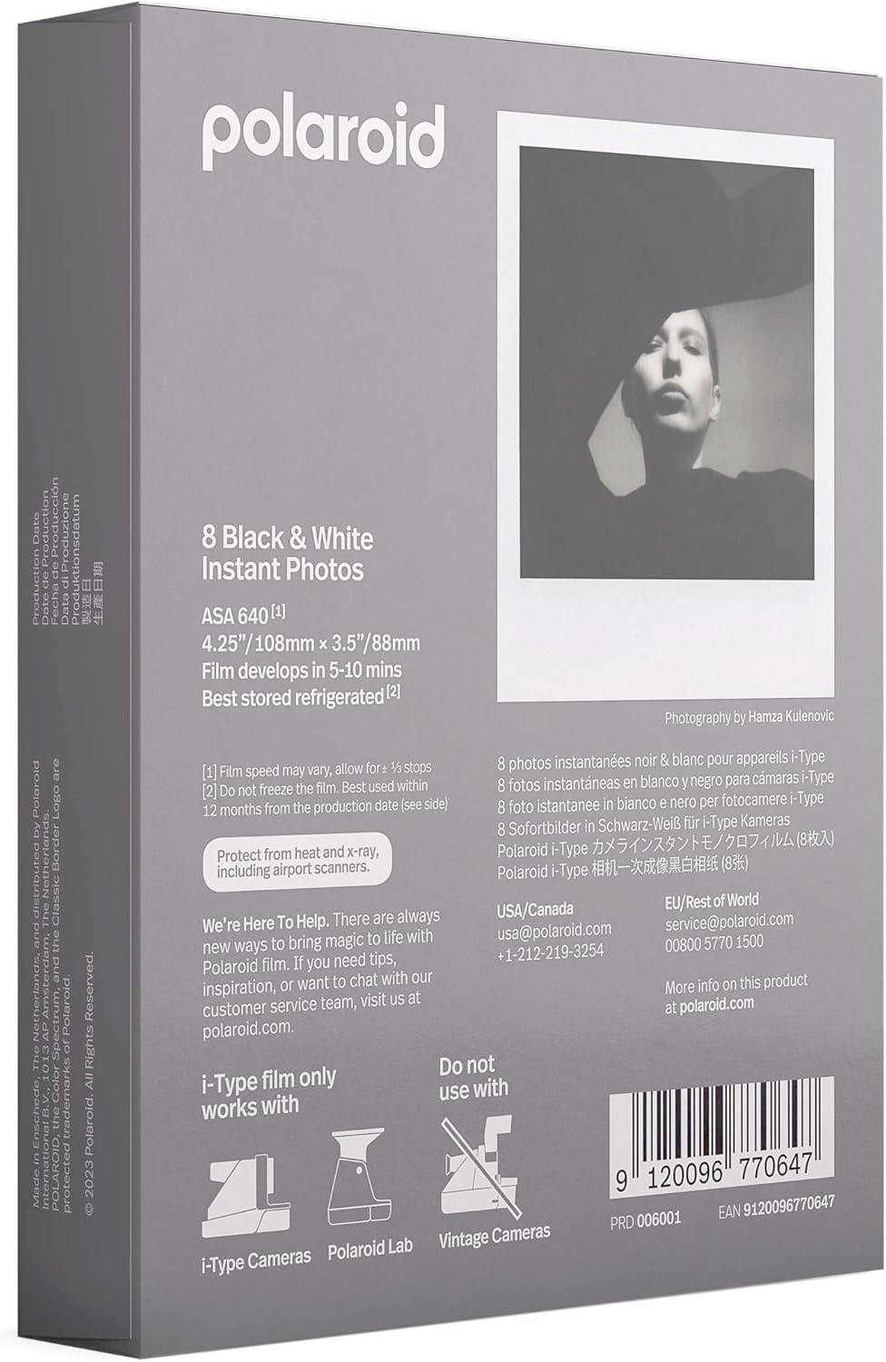 The Imaging World polaroid black & white film being loaded into an i-Type camera for easy use