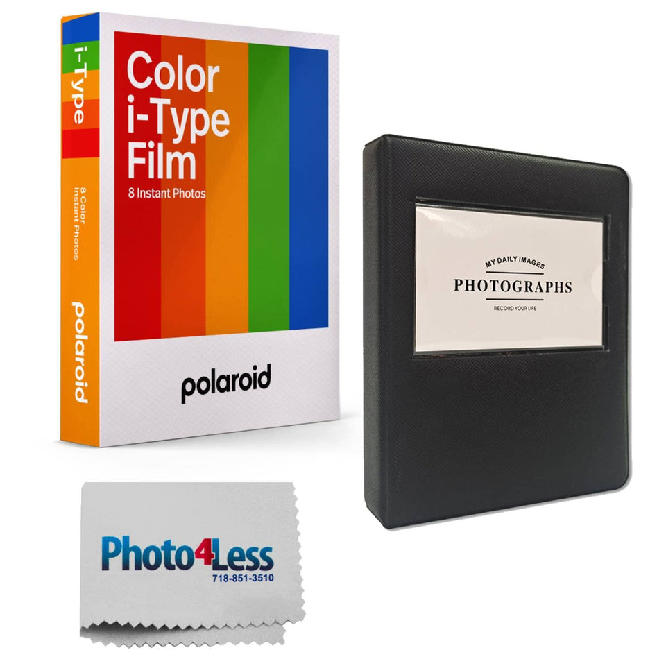 Polaroid Color i-Type film 8-exposure pack for vibrant instant photos.