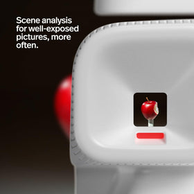 Polaroid Flip scene analysis offers exposure guidance before shooting.