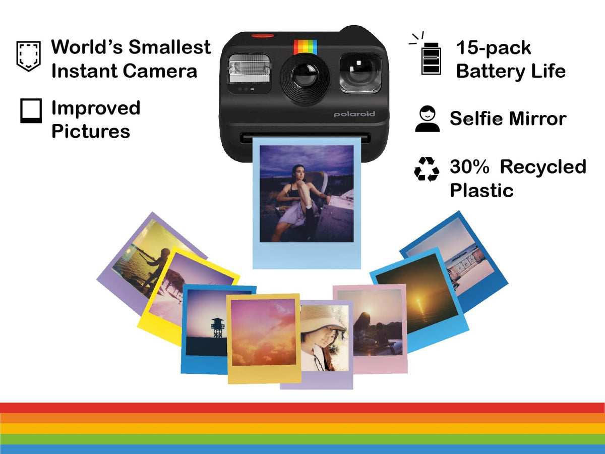 Polaroid Go color film double pack with packaging visible — Polaroid instant prints ready