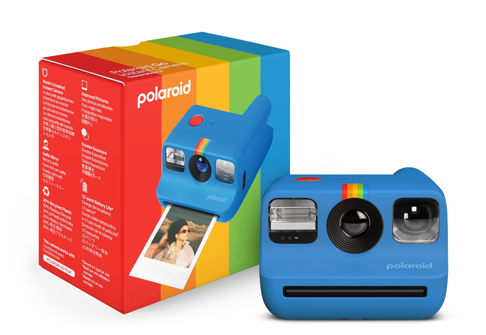 Polaroid Go Gen 2 blue camera front view for portable photography
