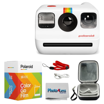 Polaroid Go Gen 2 camera white front view highlighting compact portability
