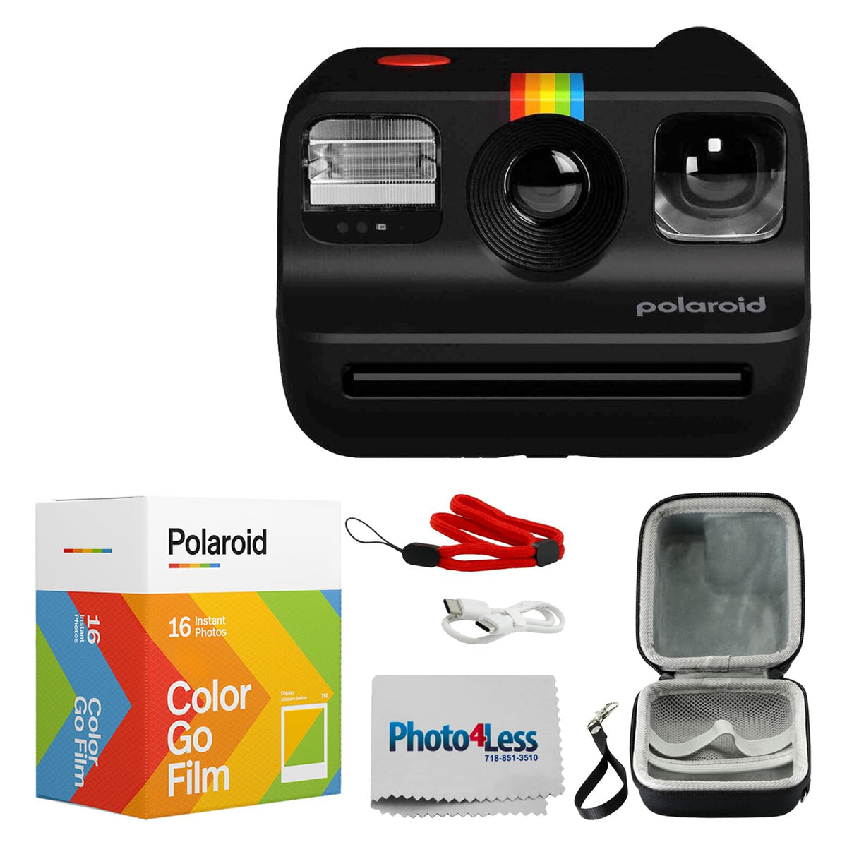 Polaroid black Go Gen 2 front view showing compact design and lens — Polaroid convenience