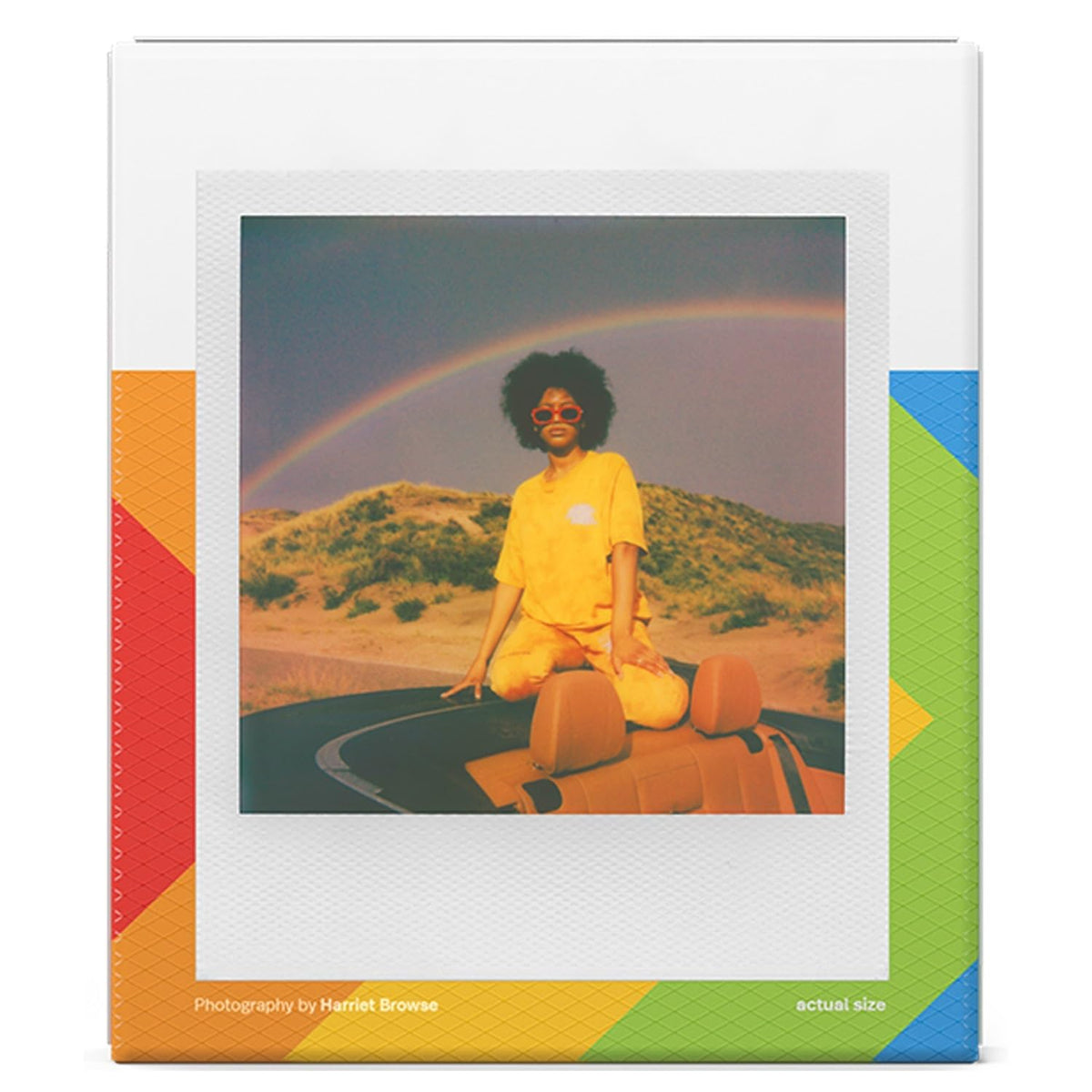 Polaroid GO 16-color prints in glossy white frames ready to share