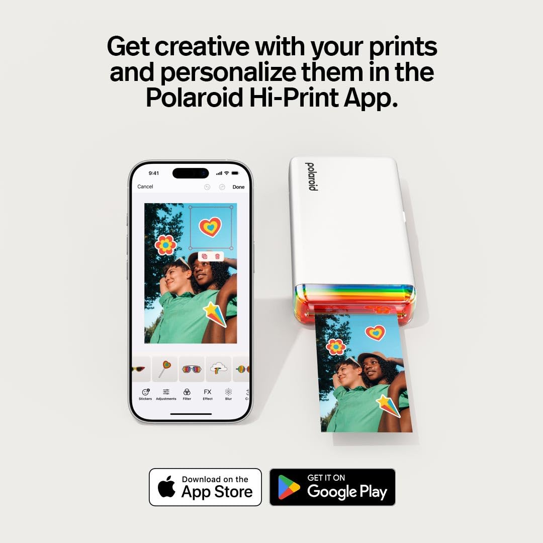 Polaroid Hi-Print app enables wireless printing from iOS and Android.