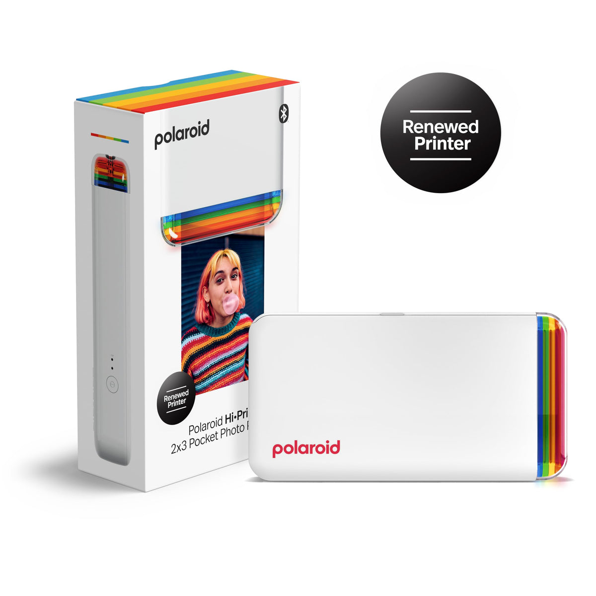 Polaroid Hi-Print Bluetooth app connection enables wireless photo printing.