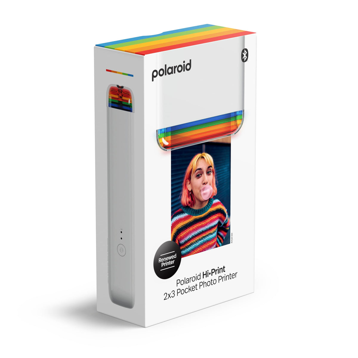 Polaroid Hi-Print dye-sub technology delivers vibrant photos quickly.