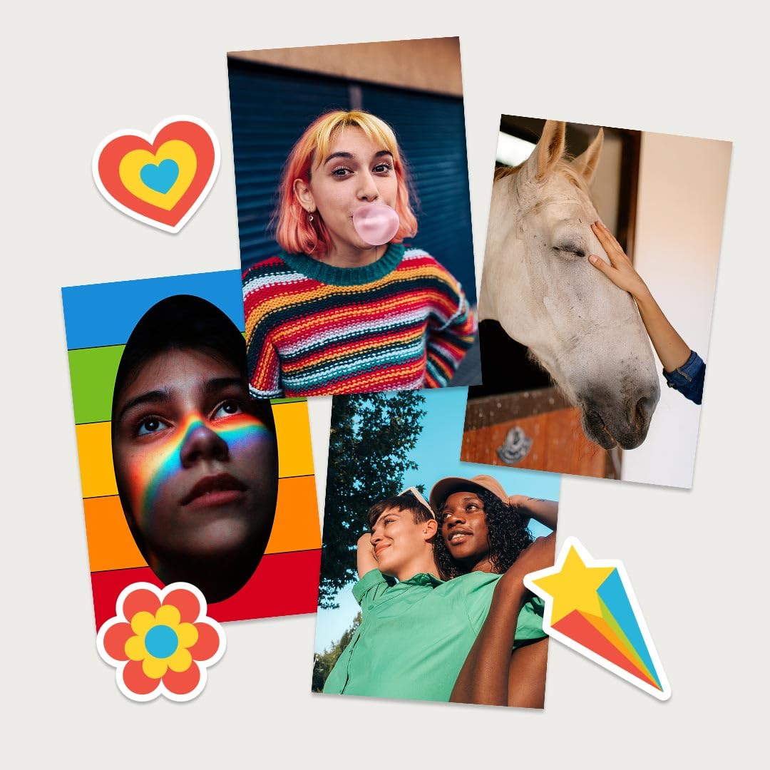 Polaroid Hi-Print peel-and-stick prints ready to adorn surfaces.