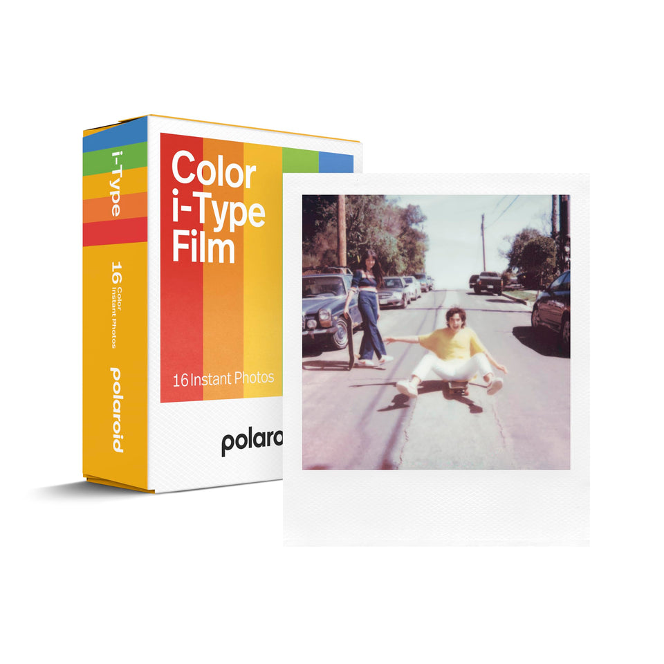 Polaroid i-Type double pack front view showing packaging and benefit of extra film