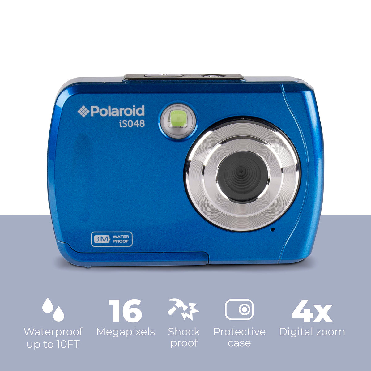 Polaroid IS048 rear preview screen displaying captured image for quick review